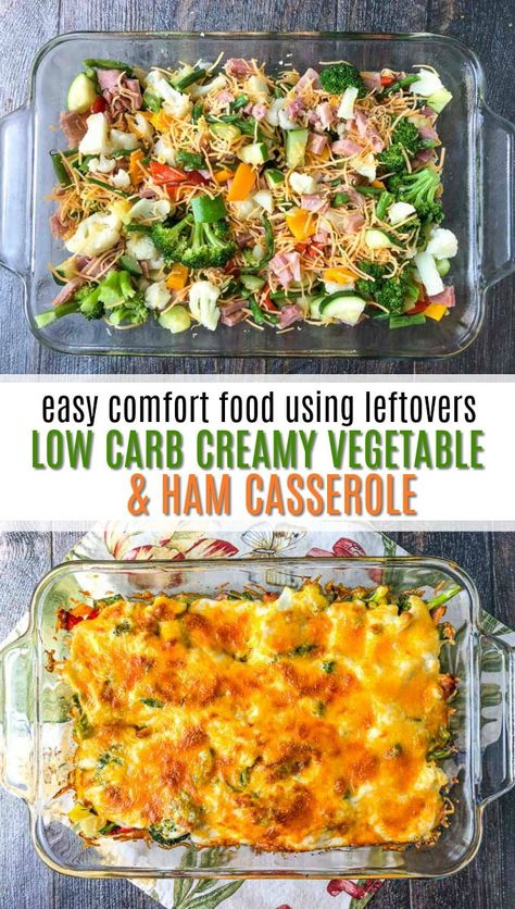 Ham Recipes Healthy, Recipes Using Ham, Veggie Casserole Recipes, Low Carb Casserole, Healthy Ham, Ham Dinner Recipes, Ham Casserole Recipes, Ham Dishes, Ham Dinner