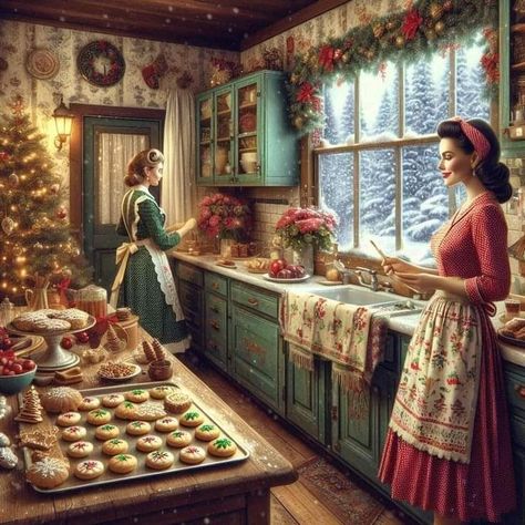 Auntie Claus, Old Fashioned Christmas, Christmas Past, Christmas Scenes, Christmas Kitchen, Country Christmas, Christmas Images, Christmas Aesthetic, Cozy Christmas