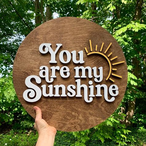 You Are My Sunshine Decor, Sunshine Sign, Diy Wooden Planters, Wood Nursery, 3d Lettering, Cute Nursery, Door Signs Diy, Laser Cut Wood Crafts, Playroom Wall Decor