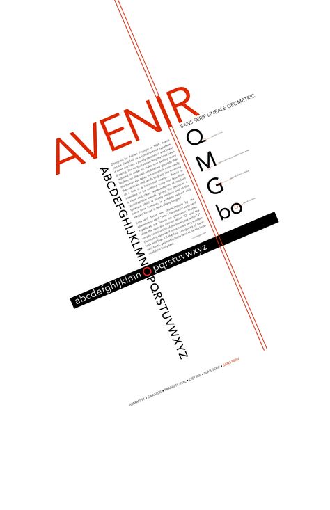 Avenir. type. typography. poster Typeface Poster, Type Classification, Typographic Posters, Poster Design Layout, Type Poster, Type Specimen, Poster Fonts, Typography Layout, Typographic Poster