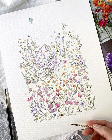 Bluebellarts by Padmini (@bluebellarts) • Instagram photos and videos Painted Wall Decor, Flowers Bunch, Professional Watercolor, Art Colourful, Colourful Art, Watercolor Bookmarks, Wall Art Floral, Watercolor Flower Art, Flowers For You