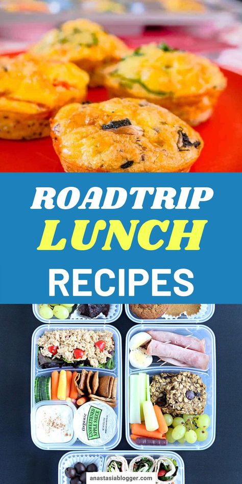 Going on a road trip doesn't mean all you have to eat are junk foods! Here are healthy meals and lunch ideas for when you are on the road! #roadtripideas #lunchideas #makeaheadmeals Easy Food To Eat On The Road, Easy On The Road Lunches, Lunch To Eat While Driving, Lunch Ideas For Traveling, Low Carb Road Trip Food, Travel Healthy Food, Lunches To Eat In The Car, Lunches On The Road, Healthy Meals For Truck Drivers