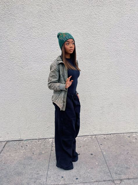 Skai Jackson Outfits, Rihanna Outfits, Skai Jackson, Tulle Homecoming Dress, Winter Fits, Green Outfit, S K, Celebrity Outfits