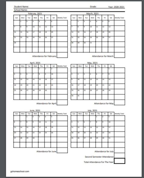 Free homeschool printables Homeschool Attendance Printable Free, Attendance Printable, Homeschool Attendance, Third Grade Homeschool, Best Homeschool Curriculum, Homeschool Space, Pdf Calendar, Free Homeschool Curriculum, Free Homeschool Printables