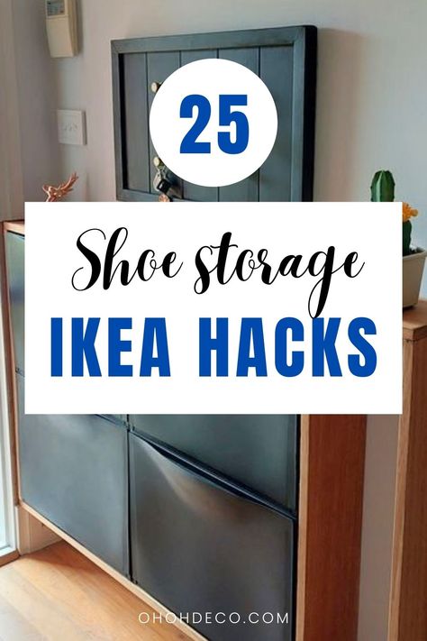 Are you tired of tripping over shoes and stumbling around your home in search of matching pairs? Say goodbye to clutter once and for all with this genius Ikea shoes storage hack – the ultimate solution for a tidy and organized home Shoe Storage Entry Hall, Shoe Storage Racks, Ikea Show Storage Hack, Shoe Storage Drawers Diy, Ikea Hacks Shoes Storage, Shoe Storage Hallway Ideas, Kitchen Shoe Storage Ideas, Repurposed Furniture Shoe Storage, Shoe Organization For Entryway