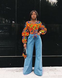 African Blouses With Jeans, Latest Ankara Top Styles, Ankara Tops With Jeans, Ankara Top Styles, Ankara Styles For Women, African Print Shirt, Trendy Ankara Styles, Ankara Tops, African Tops