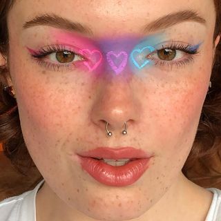 Bisexual Pride Makeup, Pride Makeup Ideas, The Pride Flags, Fire Makeup, Media Makeup, Makeup Inspired, Bisexual Flag, Pride Makeup, Eye Eye