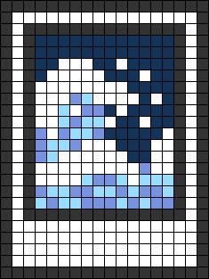 Hawaii Pixel Art, Ocean Perler Bead Patterns, Wave Pixel Art, Beach Pixel Art, Y2k Pixel Art, Ocean Pixel Art, Pixel Ocean, Blue Pixel Art, Modele Pixel Art