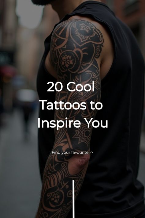 20 Cool Tattoos to Inspire You Tattoo Filler Ideas Men Backgrounds, Dark Tattoos For Men, Meaningful Tattoos For Men, Tech Tattoo, Rare Tattoos, Black Men Tattoos, Best Leg Tattoos, Hipster Tattoo, Masculine Tattoos