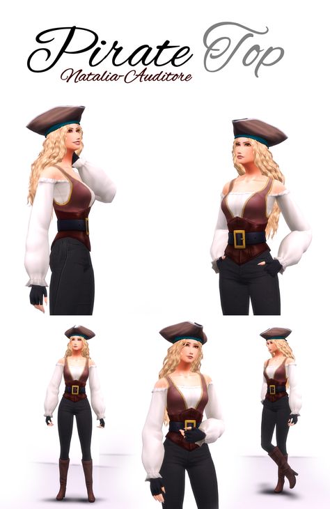 Pirate Tops  [#ts4_adult_top]  [#ts4_bacc_elf]  [#ts4_bacc_human] Natalia Auditore, Ts4 Medieval, Aesthetic Sims, Cc Patreon, Sims Medieval, Cc Sims4, Sims 4 Cas Mods, Sims Clothes, The Sims 4 Pc