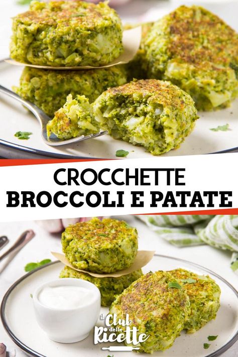 Le Crocchette di Broccoli e Patate al Forno sono un gustoso antipasto vegetariano che potete servire anche come secondo piatto o stuzzichino per l'aperitivo. Light Recipes, I Love Food, Healthy Cooking, Vegetable Recipes, Workout Food, Italian Recipes, Food Inspiration, Health Food, Love Food