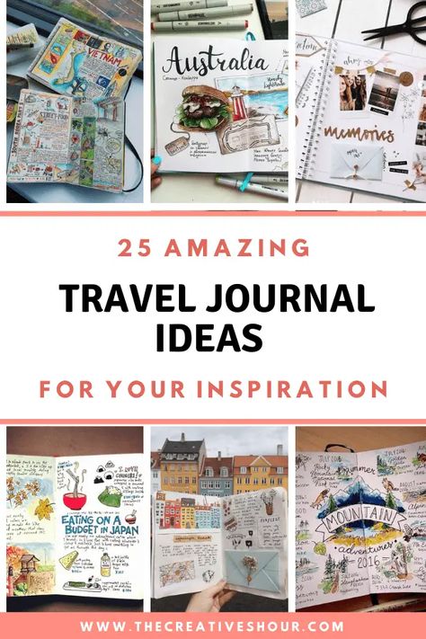 25 Travel Journal Ideas To Document Your Memories How To Create A Travel Journal, Travel Diary Ideas Travelers Notebook, Travellers Notebook Inspiration, Travelers Notebook Ideas Inspiration, Travel Journals Diy, Creative Travel Journal, Travel Journal Inspiration, Travel Junk Journal, Travel Journal Prompts