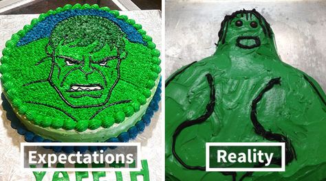 Expectations Vs Reality: 10+ Of The Worst Cake Fails Ever Epic Cake Fails, Cake Fail, Baking Fails, Bad Cakes, Cooking Fails, Ugly Cakes, Cake Fails, Food Fails, Expectation Reality