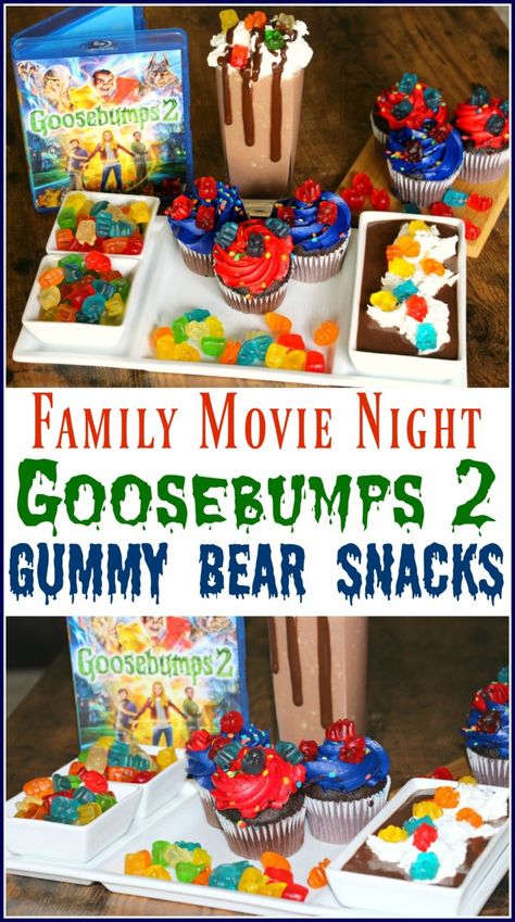 Goosebumps Birthday, Movie Night Activities, Bear Snacks, Goosebumps Movie, Goosebumps Party, Goosebumps 2, Movie Food, Movie Night Dinner, Movie Night For Kids