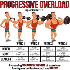 Progressive Overload method isnt just specialized for strength training this is going to increase all aspects of your workout. This is where tracking your workouts is HUGE! You need to know what sets and weights you did the previous week.So that for 4 m Progressive Overload, Workout Man, Trening Sztuk Walki, Gym Antrenmanları, Full Body Workouts, Fitness Routines, Effective Workout Routines, Muscle Building Workouts, Weight Training Workouts