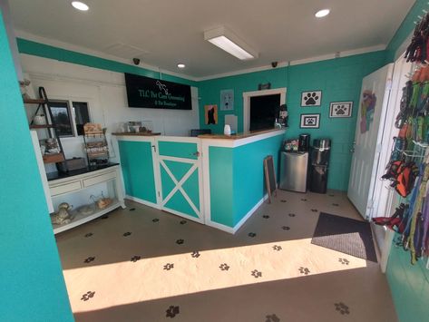 TLC Pet Care Grooming - TLC PET CARE Dog Salon Ideas Interior Design, Pet Grooming Salon Ideas Design, Dog Grooming Salon Ideas, Salon Design Ideas, Pet Grooming Salon, Lobby Ideas, Dog Grooming Shop, Dog Grooming Salons, Grooming Shop