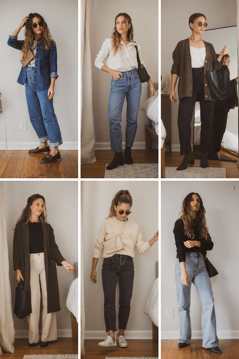 Fall Capsule Wardrobe Week One Outfits - Stitch & Salt Unisex Fall Outfits, Abercrombie Capsule Wardrobe, 2024 Winter Capsule Wardrobe, Fall Capsule Wardrobe Casual, Stylish Capsule Wardrobe, Mom Uniform, Capsule Wardrobe Casual, Chic Outfit Ideas, Balanced Living