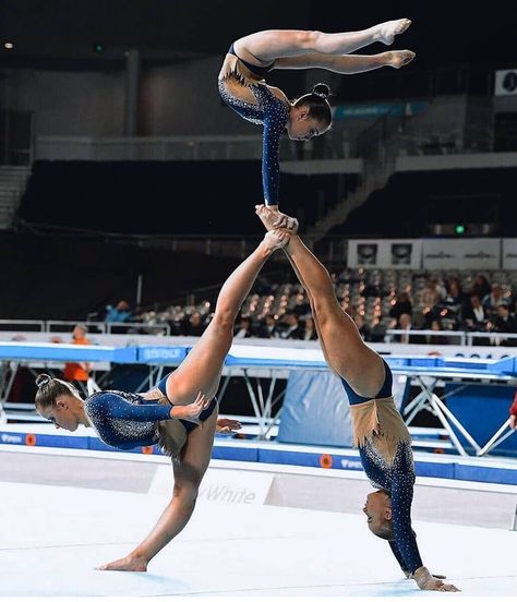 Acrobatics Gymnastics, Acrobatic Gymnastics Trio, Gymnastics Shorts, Gymnastics Problems, Acro Leotards, Acro Gymnastics, Olympic Badminton, Flexibility Dance, Olympic Games Sports