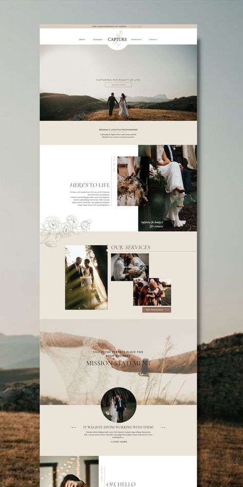 Are you looking for a professional web design or landing page? Photographer Website Design, Feminine Website Design, Wedding Web, Wedding Website Design, Website Design Inspiration Layout, Photography Website Design, Wedding Photography Website, Best Website Design, Showit Website Template