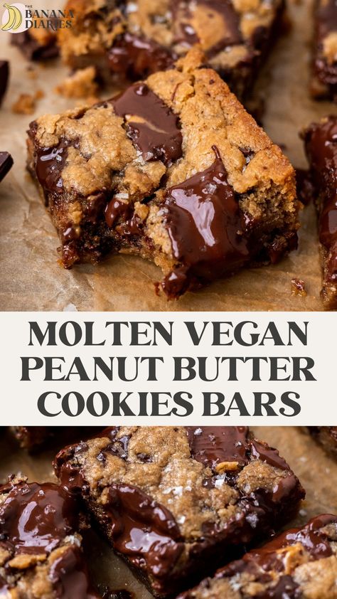 Vegan Desserts Peanut Butter, Vegan Peanut Butter Chocolate Chip, Vegan Peanut Butter Blondies, Plant Based Chocolate Chip Cookies, Vegan Cookie Bars Recipes, Vegan And Gluten Free Dessert Recipes, Vegan Gf Dessert Recipes, Vegan Chocolate Peanut Butter Bars, Healthy Peanut Butter Dessert