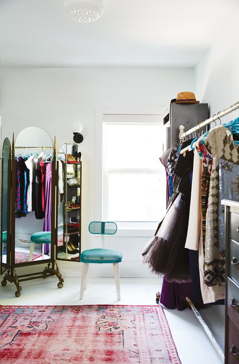 A Vintage Dressing Room Bedroom To Closet Conversion, Turning A Bedroom Into A Closet, Bedroom Turned Closet, Spare Bedroom Closets, Vintage Dressing Rooms, Closet Conversion, Organize Closet Space, Armoire Ikea, Grand Dressing