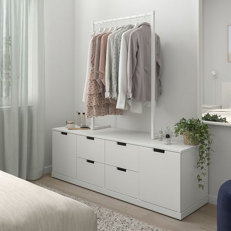 Nordli Ikea, Ikea Nordli, Ikea Inspiration, 8 Drawer Dresser, Ikea Hack Ideas, Ikea Furniture Hacks, Painted Drawers, Design Line, Clothes Rail