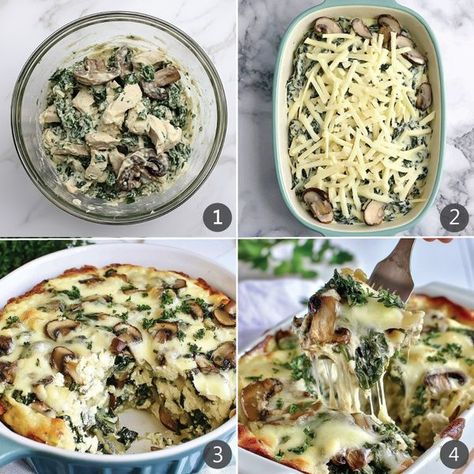 Keto & Low Carb Recipes | My Grandma Made this "KETO CHICKEN FLORENTINE CASSEROLE", y'all help me make her day with compliments ...Thanks 🥰❤ | Facebook Quish Recipes, Keto Chicken Florentine, Chicken Florentine Casserole, Steak Casserole, Spinach Bake, Chicken Florentine, Free Keto Meal Plan, Low Carb Easy, Air Fried Chicken