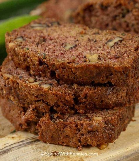 Holly Nilsson SpendWithPennies on Instagram: “Zucchini Bread is so moist and delicious. This recipe comes out perfect every time and is a great way to enjoy fresh garden zucchini. Find…” Spend With Pennies Zucchini Bread, Zucchini Loaf, Zucchini Recipes Dessert, Easy Zucchini Bread, Best Zucchini Bread, Zucchini Banana Bread, Carrot Bread, Gf Breakfast, Homemade Banana Bread