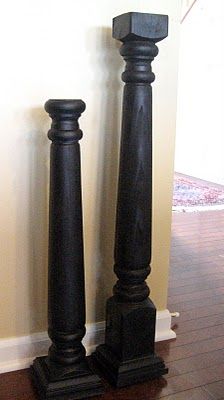 $12 DIY floor candlesticks made from staircase newel posts. Great idea Floor Candle, Newel Posts, Diy Projects To Try, Diy Candles, Home Projects, Wood Crafts, Wood Projects, Home Design, Home Crafts