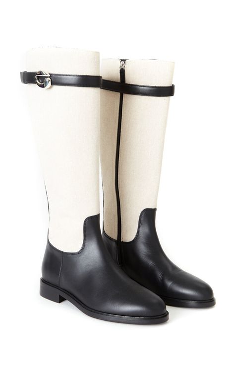 MODA OPERANDI: COPERNI Canvas Cavalier Recycled Leather Boots… Recycled Leather, Moda Operandi, Leather Boots, Recycling, Boots, Canvas, Leather, Black, Color