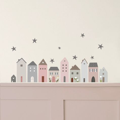 Nursery Decals, Matte Fabric, Toddler Bedrooms, Kids Wall Decals, Bedroom Nursery, Star Wall, House Wall, Moving House, Fairy Houses