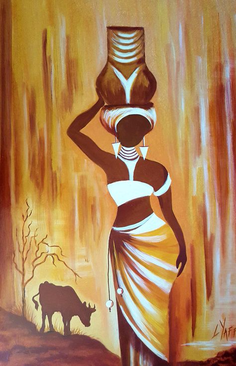 African Woman - Original oil painting available directly from Artist Loraine Yaffe.  Email lyaffe7@gmail.com African Drawings, Modern Art Canvas Painting, African Artwork, Afrique Art, African Paintings, Afrikaanse Kunst, African Art Paintings, Black Art Painting, Art Painting Gallery