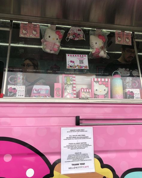 Hello Kitty Truck, Hello Kitty Cafe Truck, Hello Cafe, Cafe Truck, Japanese Stuff, Kitty Cafe, 14th Birthday, Birthday Board, Event Food