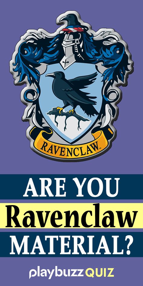 Are You Ravenclaw Material? Ravenclaws are known to be very witty and intelligent. Are you destined to belong to the geeks of Hogwarts? Take this quiz to find out! *********** Playbuzz Quiz Quizzes Personality Quiz Harry Potter Quiz Buzzfeed Quiz JK Rowling Luna Lovegood Cho Chang Sorting Hat Ravenclaw Personality, Ravenclaw X Slytherin, Ravenclaw Quiz, Helena Ravenclaw, Sorting Hat Quiz, Harry Potter Character Quiz, Pottermore Quiz, Hogwarts Ravenclaw, Ravenclaw Crest