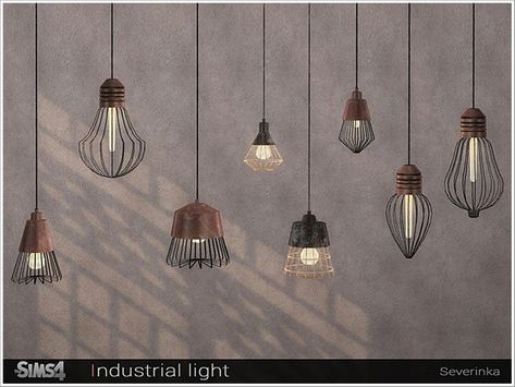 Severinka_'s Industrial light set Sims 4 Cottage, Sims 2 Cc, Mod Furniture, Ceiling Wallpaper, Industrial Light, Sims 4 Mm, Sims 4 Update, Sims 4 Cc Furniture, Sims 4 Build