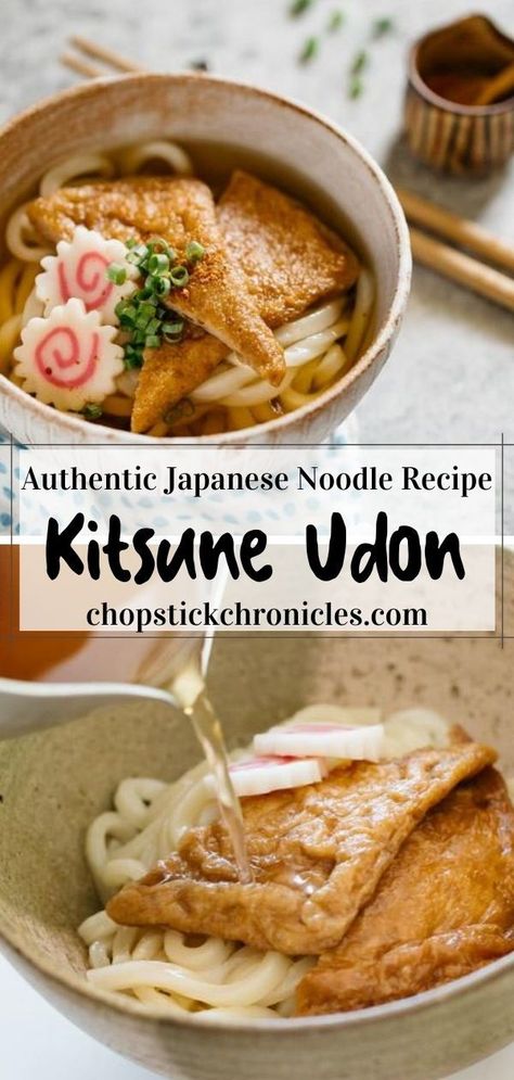 Kitsune Udon, Japanese Noodle Dish, Udon Recipe, Sweet Soy Sauce, Deep Fried Tofu, Japanese Street Food, Japanese Noodles, Fried Tofu, Japanese Dishes