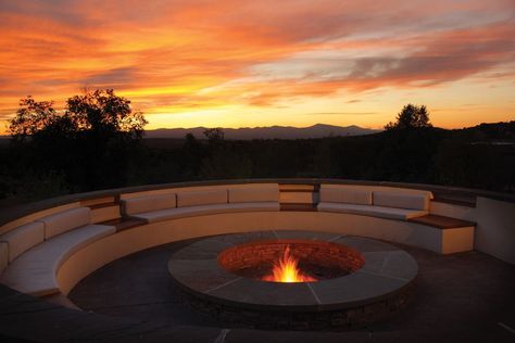 You had me at Fire Pit! Sunken Seating, Outdoor Fire Pit Seating, Privacy Fencing, Fire Pit Decor, Rustic Fire Pits, Fire Pit Furniture, Fire Pit Seating, Garden Solutions, Romantic Things To Do