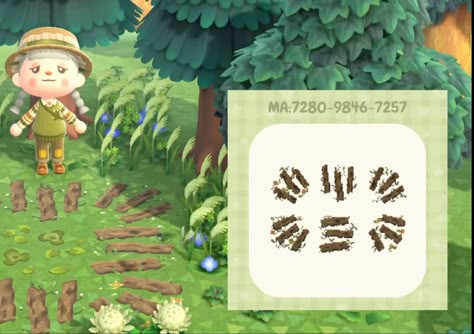 Acnh Wooden Plank Path Code, Log Path Animal Crossing, Plank Path Acnh, Acnh Circle Path, Wood Path Animal Crossing, Planks Acnh, Tropical Path, Acnh Autumn, Acnh Tropical