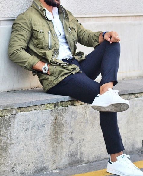 Field Jacket Outfit, Military Jacket Outfits, Fashion For Men Over 40, Streetwear Styles, Jeans Street Style, Mens Casual Outfits Summer, Men With Street Style, Mens Trendy Outfits, Army Jacket