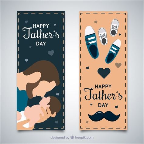 Free Vector | Free vector set of father's day banners with family and shoes Father's Day Drawing, Fathers Day Banner, Drawing Images, Psd Files, Happy Father, Happy Fathers Day, Free Photos, Graphic Resources, Fathers Day