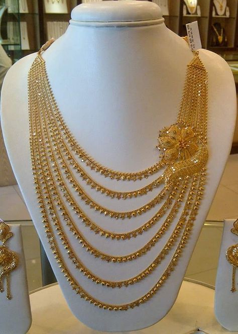 Gold long necklace