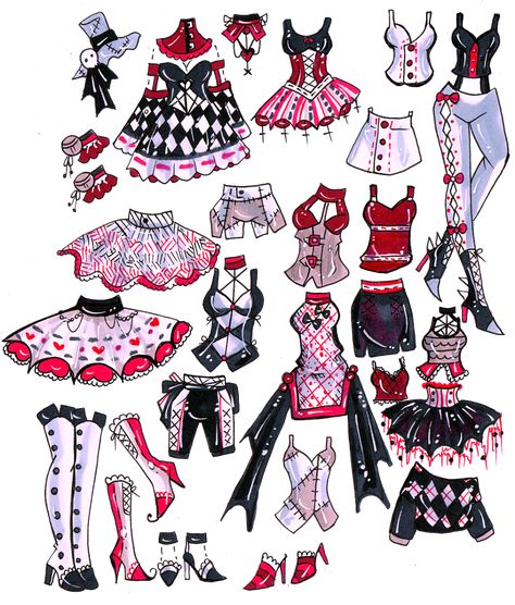 CLOSED-Queen of the Circus-Outfit by Guppie-Vibes on DeviantArt Anime Circus, Pierrot Costume, Circus Outfits, Fashion Drawing Sketches, Clothing Design Sketches, Drawing Anime Clothes, Design Drawings, Fashion Design Drawings, Fashion Design Sketches