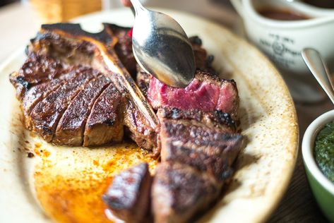 Peter Luger Steakhouse, Peter Luger, New York Restaurants, Cumin Lamb, Restaurants In Nyc, Classic Restaurant, Restaurant Dishes, Best Steak, Restaurant New York