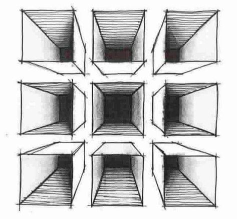 Drawing Heart, One Point Perspective, Drawing Hair, Point Perspective, Drawing Exercises, Perspective Art, Heart Drawing, Perspective Drawing, 3d Drawings