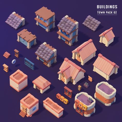 3d Game Assets, Stylized 3d, Town Games, Low Poly Games, Video Game Design, Isometric Art, Indie Game, 3d Games, Game Environment