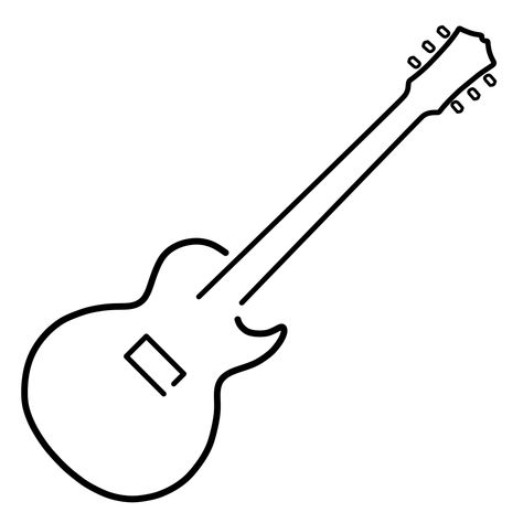 Гитара Music Simple Drawing, Draw Guitar Easy, Easy Guitar Sketch, Bass Guitar Drawing Simple, Easy Drawings Music, Cute Guitar Drawing, Guitar Simple Drawing, Band Drawing Easy, Rock Guitar Drawing