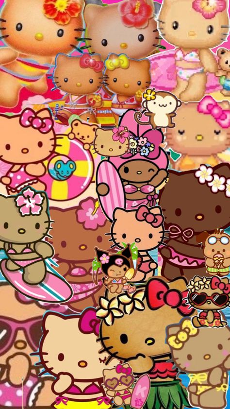 Hawaii Sanrio characters brown tan black hello kitty sanrio Hawaii Sanrio, Brown Hello Kitty, Tan Hello Kitty, Black Hello Kitty, Hello Kitty Sanrio, Tan Skin, Hello Kitty Wallpaper, Sanrio Characters, Hawaii