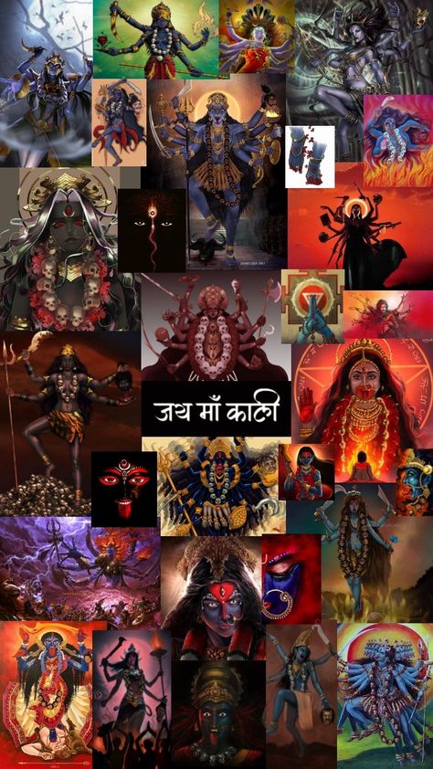 Maa Durga Collage, Durga Wallpaper Aesthetic, Maa Kali Aesthetic Wallpaper, Durga Maa Wallpaper Aesthetic, Mahakali Aesthetic, Kali Mata Aesthetic, Kali Ma Wallpaper, Mahakali Wallpaper, Mataji Wallpaper