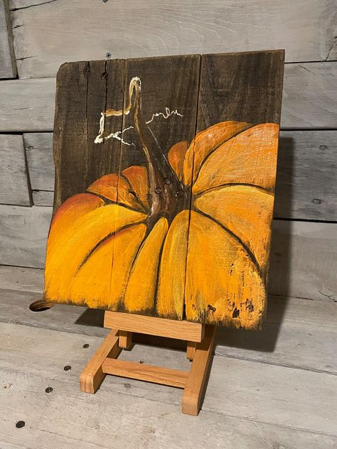 Painting On Pallet Wood, Fall Pallets, Bel Art, Reclaimed Pallet Wood, Pallet Painting, Tree Wall Decor, Pallet Art, Autumn Painting, Blossom Trees