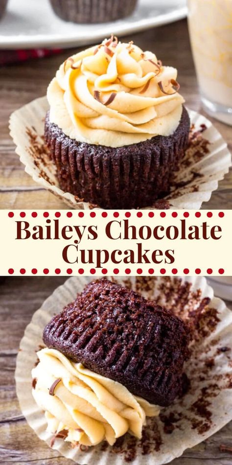 Baileys Cupcakes, Irish Cream Frosting, Frost Cupcakes, Boozy Cupcakes, Resepi Biskut, Chocolate Cupcakes Moist, Dessert Oreo, Resipi Kek, Boozy Desserts